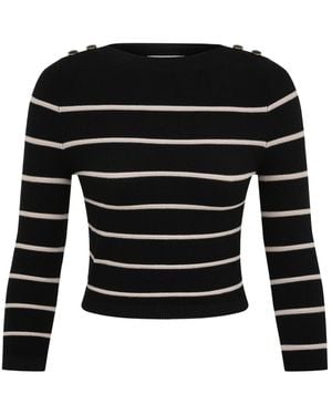 Zimmermann Broken Stripe Short Top - Black