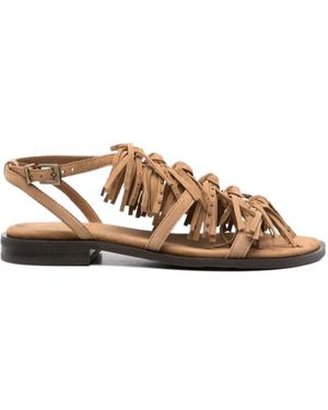 Ash Tassel Low-Top Sandals - Brown