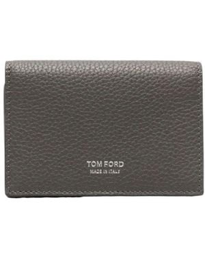 Tom Ford Leather Cardholder - Gray
