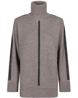 P.A.R.O.S.H. Liller Turtle Neck Long Sleeve Jumper - Brown