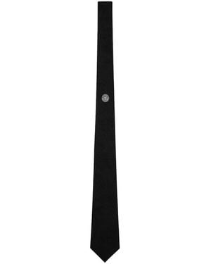 Versace Barocco Pointed Tip Tie - White