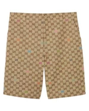 Gucci Gg Monogrammed Shorts - Natural