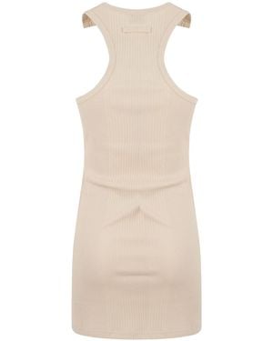 Jean Paul Gaultier Ribbed Knit Dress - Natural
