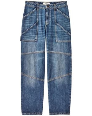 Ba&sh Moyce Patch-Pocket Jeans - Blue