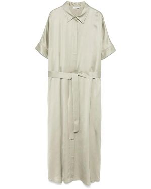 Peserico Satin Midi Dress - White