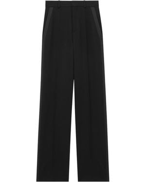 Saint Laurent High-Rise Tuxedo Trousers - Black