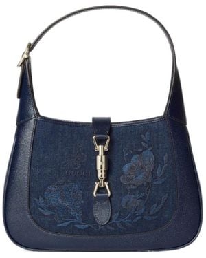 Gucci Jackie 1961 Embroidered Medium Bag - Blue