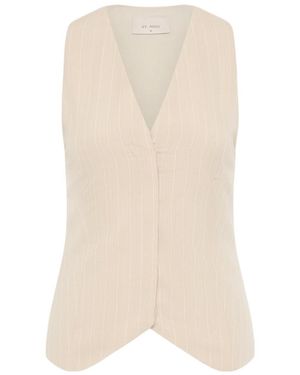 St. Agni Button Vest - Natural