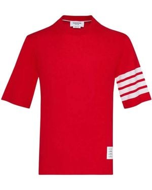 Thom Browne Jersey 4-Bar Short Sleeve T-Shirt - Red