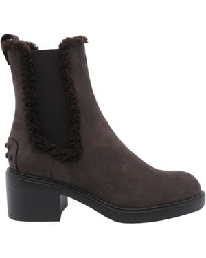 Tod's Round-Toed Ankle Boots - Black