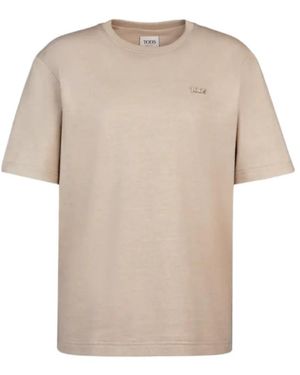 Tod's Crew Neck T-Shirt - Natural