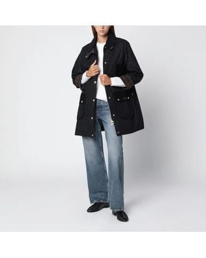 Barbour Tartanlined Waxed Trench Coat - Black