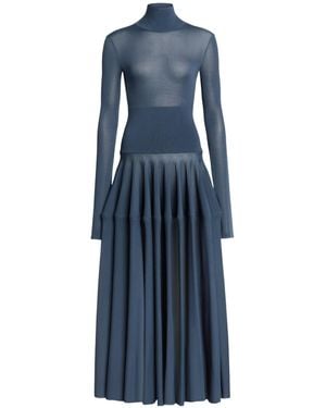 Alaïa Peplum Viscose Dress - Blue