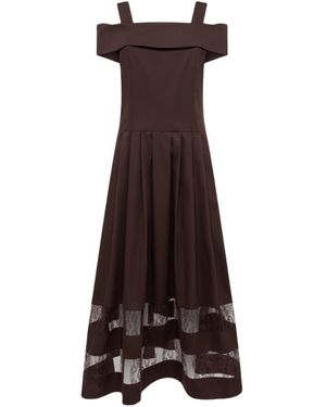 Blugirl Blumarine Lace Trim Midi Dress - Brown