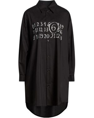 MM6 by Maison Margiela Printed Shirt Dress - Black