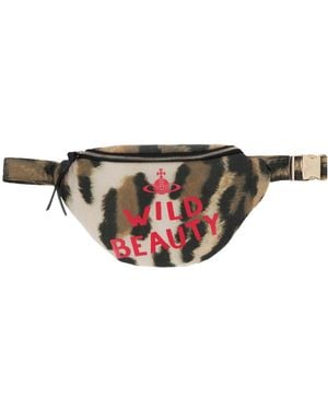 Vivienne Westwood Graphic Printed Zipped Belt Bag - Natural
