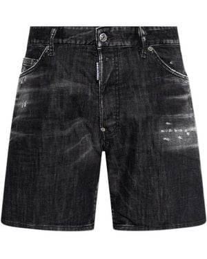 DSquared² Distressed Denim Shorts - Black