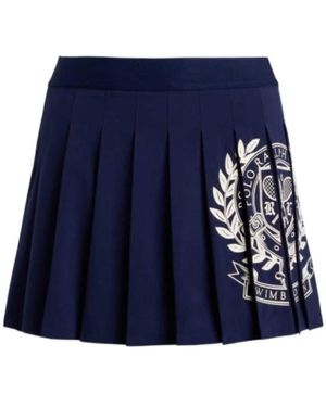 Polo Ralph Lauren Wimbledon Logo Performance Pleated Mini Skirt - Blue