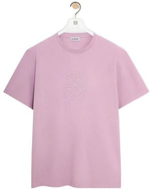 Loewe Anagram-Embroidered Crew Neck T-Shirt - Pink