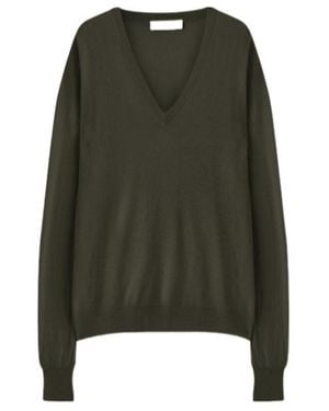 JOSEPH Cashair V Neck Sweater - Green