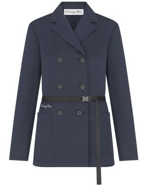 Dior Iviera Fitted Belted Jacket - Blue