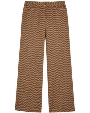 Missoni Chevron Wide-Leg Wool-Blend Pants - Brown