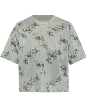 Ganni Floral-Print T-Shirt - Grey