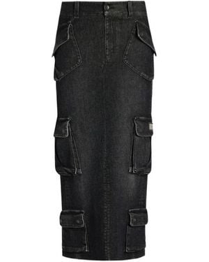Dolce & Gabbana Straight-Hem Midi Skirt - Black