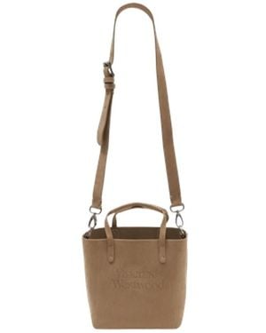 Vivienne Westwood Studio Small Shopper Bag - White
