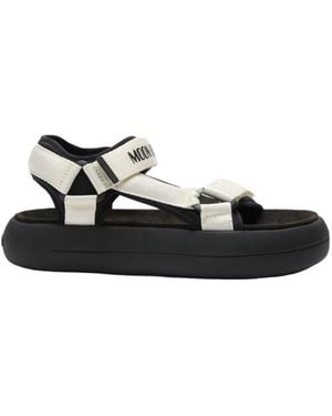 Moon Boot Logo-Strap Platform Sandals - Black