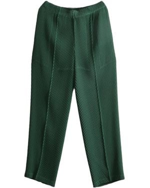 Issey Miyake Straight-Leg Pleats Pants - Green