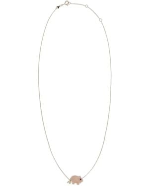 Aliita Piggy Pendant Necklace - White