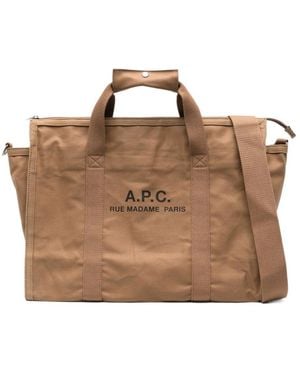 A.P.C. Recuperation Gym Logo-Detail Tote Bag - Brown