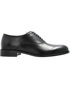 Giorgio Armani Almond Toe Lace-Up Derby Shoes - Black