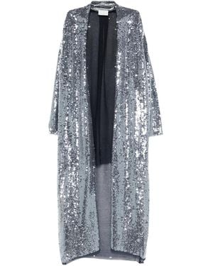 forte_forte Sequin-Embellished Coat - Grey