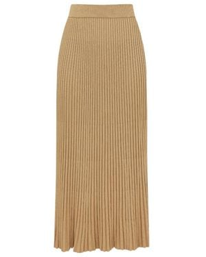 Zimmermann Luna Metallic Midi Skirt - Natural
