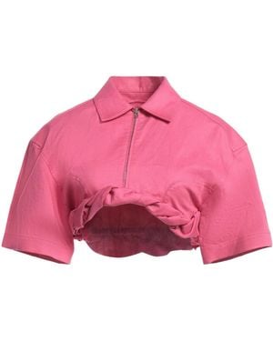 Jacquemus Simple Short-Sleeved Cropped Top - Pink