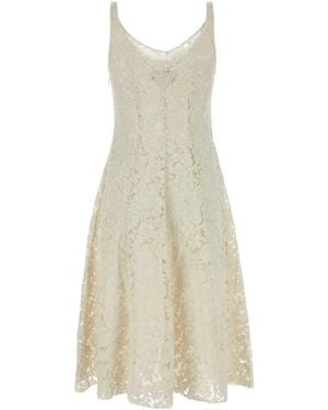 Prada Laced Sleeveless Dress - White