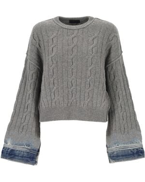 Haikure Karine Pollock Cropped Knitted Jumper - Grey