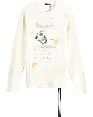 Ann Demeulemeester Emil 'Dear Diary' Long Sleeve T-Shirt - White