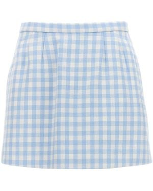 RED Valentino Gingham Printed Shorts - Blue