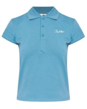 The Attico The Logo Embroidered T-Shirt - Blue