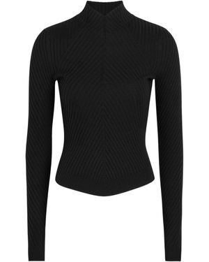 Victoria Beckham Solid Colour Turtleneck Jumper - Black