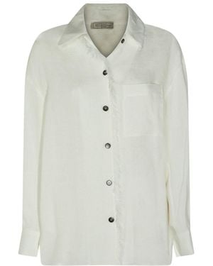 Antonelli Frayed Trim Shirt - White