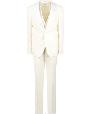 Tagliatore Single-Breasted Suit Three-Piece Suit - White