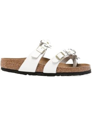 Birkenstock Mayari Floral Buckle Sandals - White