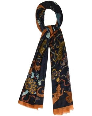Etro Printed Silk Scarf - Black