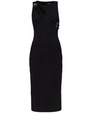 Versace Jeans Couture Cut-Out Buckle Midi Dress - Black
