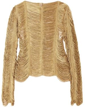 Tom Ford Fringed Open-Knit Top - Natural