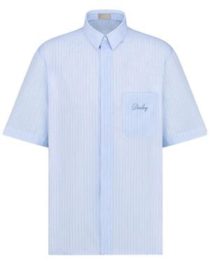 Dior Short-Sleeved Shirt With Ling Embroidery - Blue